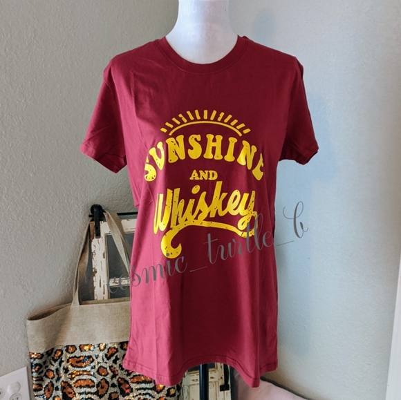 New Sunshine and Whiskey Graphic tee shirt top - Picture 2 of 5